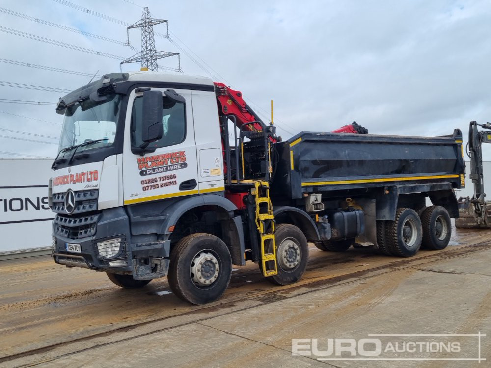 2014 Mercedes Arocs 3240 - Camion benne, Camion grue: photos 1 2014 Mercedes Arocs 3240 - Camion benne, Camion grue: photos 1