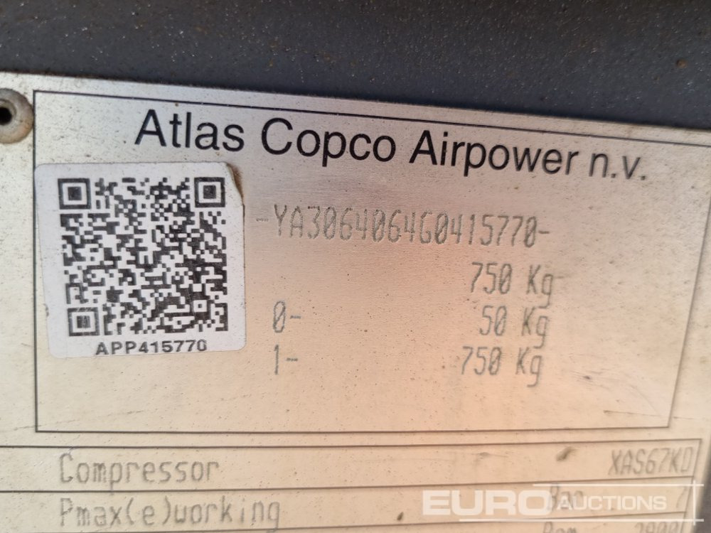Compresseur d'air 2016 Atlas Copco XAS67KD: photos 28