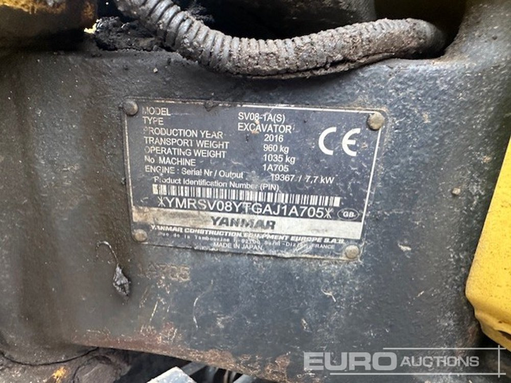 2016 Yanmar SV08 - Mini pelle: photos 3 2016 Yanmar SV08 - Mini pelle: photos 3