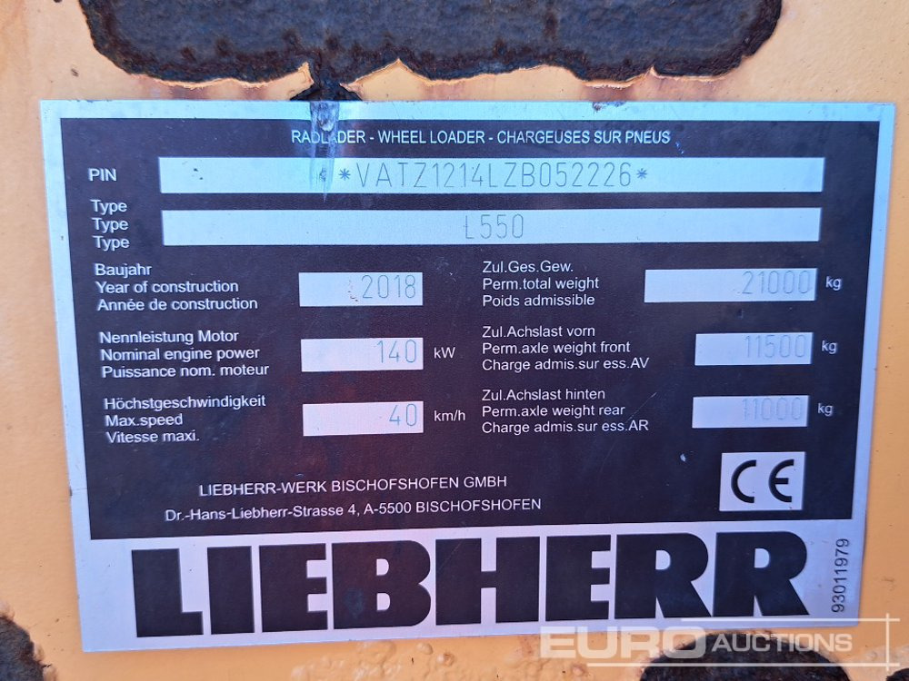Chargeuse sur pneus 2018 Liebherr L550: photos 44