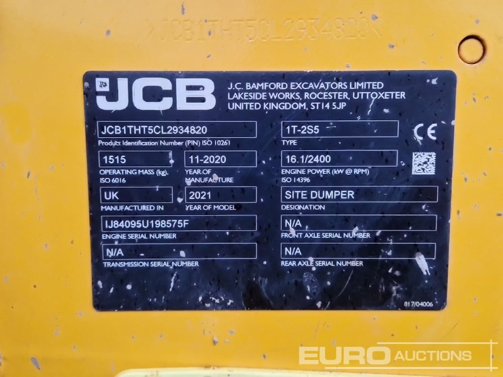 Mini tombereau 2020 JCB 1T-2S5: photos 40 Mini tombereau 2020 JCB 1T-2S5: photos 40