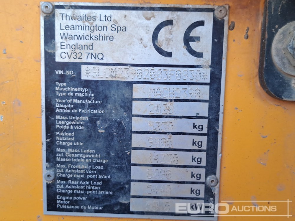 Mini tombereau 2020 Thwaites 9 Ton: photos 40 Mini tombereau 2020 Thwaites 9 Ton: photos 40