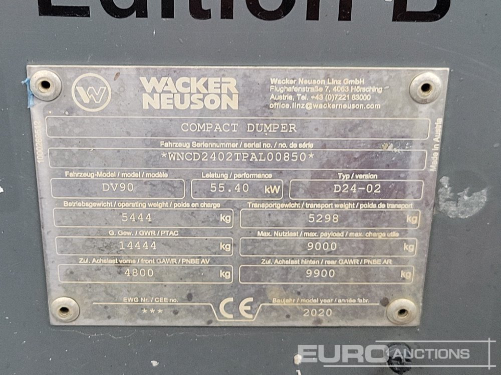 Mini tombereau 2020 Wacker Neuson DV90: photos 38