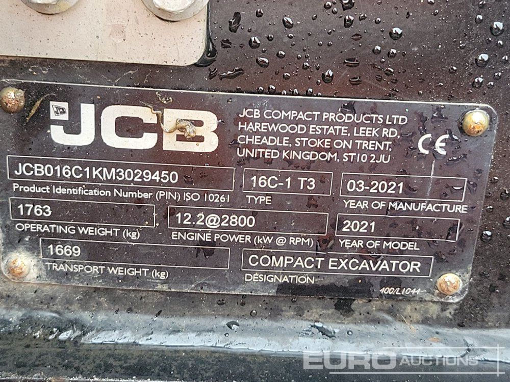 Mini pelle 2021 JCB 16C-1 T3: photos 41