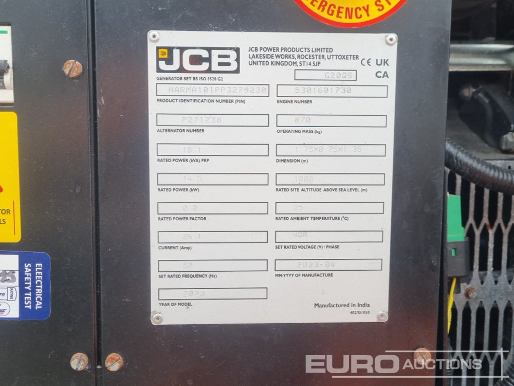 Groupe électrogène 2023 JCB G20QS: photos 26