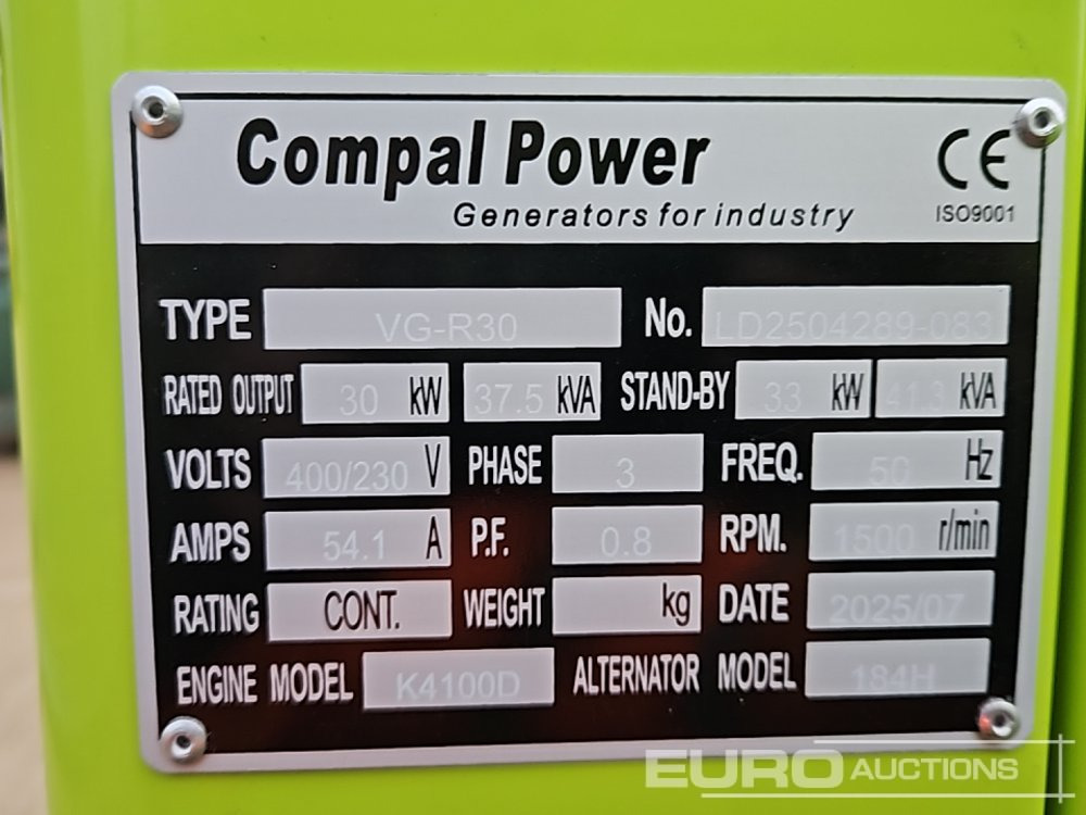 Unused 2025 Compal Power VG-R30 - Groupe électrogène: photos 2 Unused 2025 Compal Power VG-R30 - Groupe électrogène: photos 2
