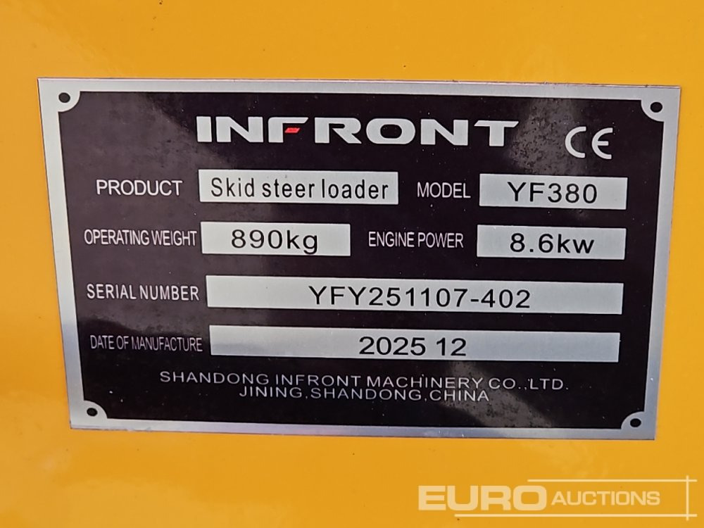 Unused 2025 Infront YF380 - Mini chargeuse: photos 2 Unused 2025 Infront YF380 - Mini chargeuse: photos 2
