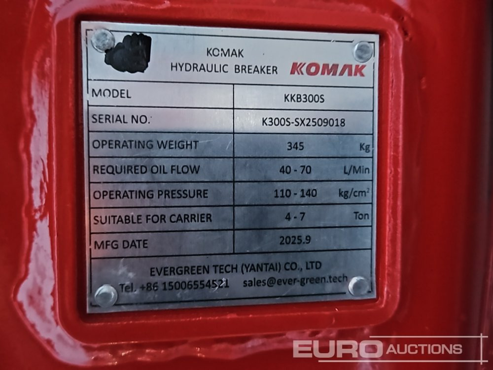 Marteau hydraulique Unused 2025 Komak KKB300S: photos 18