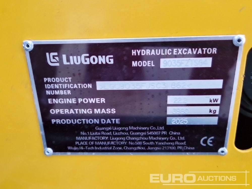 Mini pelle Unused 2025 LiuGong 9035F ZTS: photos 45