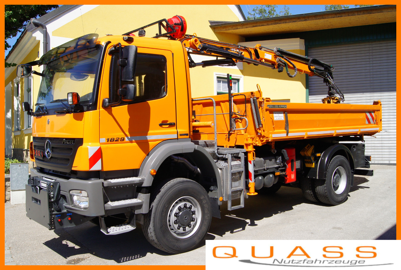 MERCEDES-BENZ AXOR 1829 4x4/EURO 5/ATLAS 65.2/MEILLER/Winterdienst - Camion benne, Camion grue: photos 1 MERCEDES-BENZ AXOR 1829 4x4/EURO 5/ATLAS 65.2/MEILLER/Winterdienst - Camion benne, Camion grue: photos 1