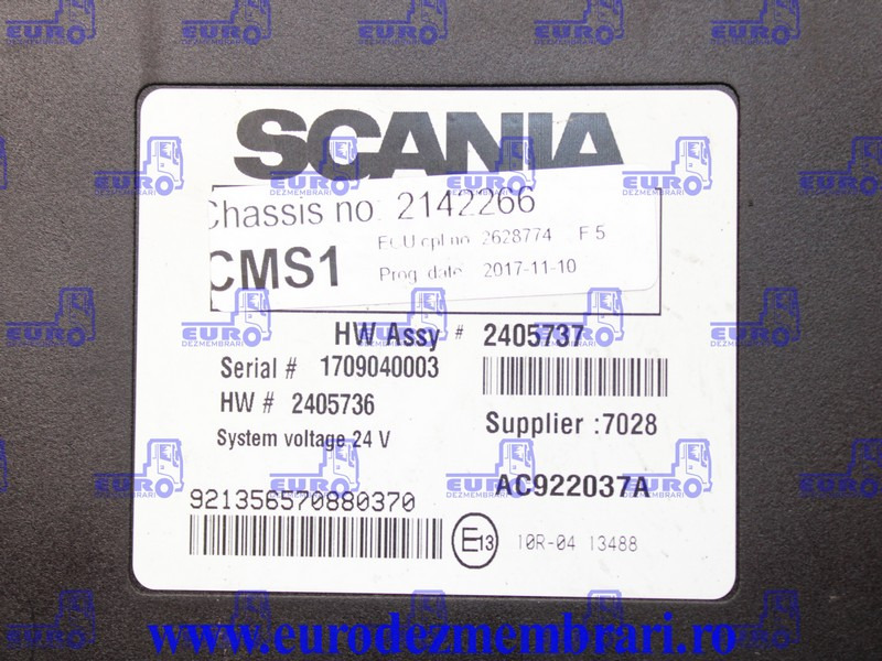CALCULATOR CMS1 SCANIA NGS 2628774, 2550726, 2672915, 2766145, 2815755, 2740721, 2792442, 2821595 - Bloc de gestion pour Camion: photos 3 CALCULATOR CMS1 SCANIA NGS 2628774, 2550726, 2672915, 2766145, 2815755, 2740721, 2792442, 2821595 - Bloc de gestion pour Camion: photos 3