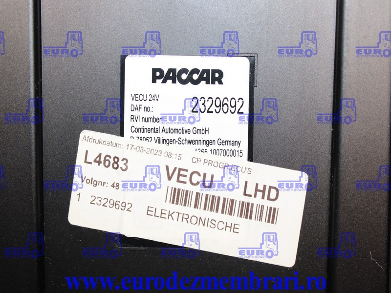 CALCULATOR VECU DAF XF XG 2329692 - Bloc de gestion pour Camion: photos 3 CALCULATOR VECU DAF XF XG 2329692 - Bloc de gestion pour Camion: photos 3