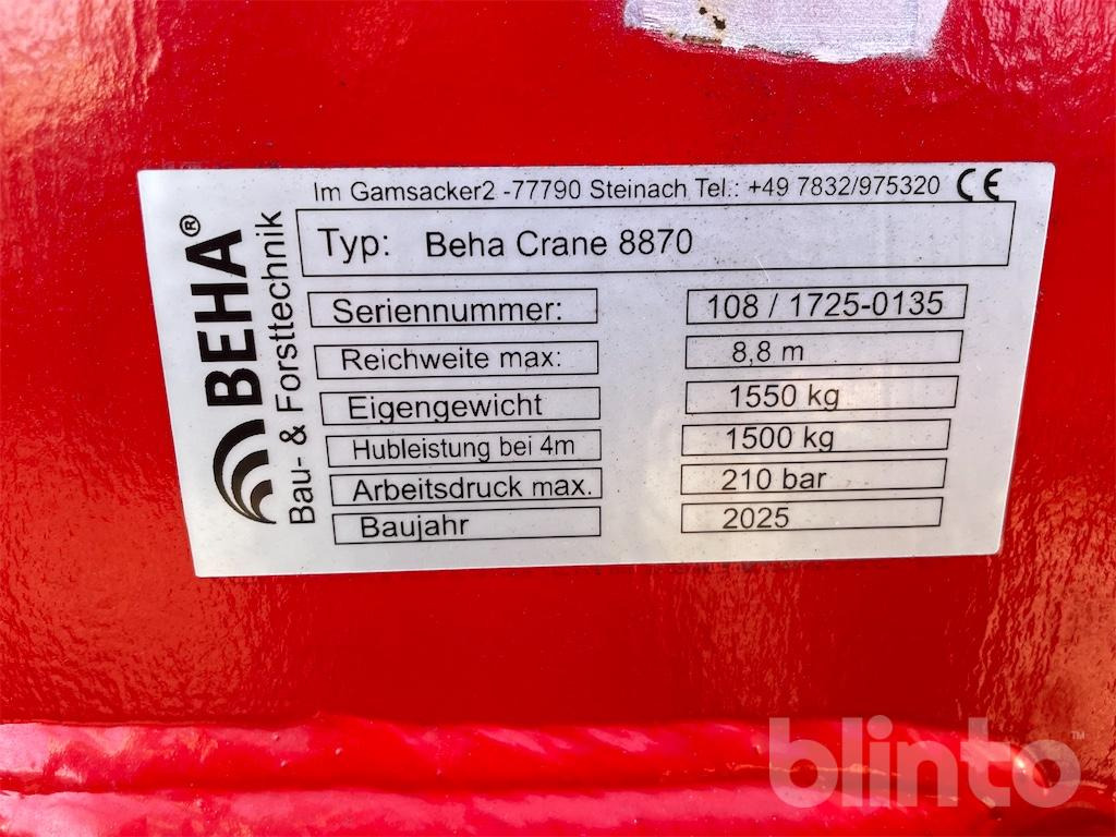 BEHA V1200 mit Kran 8870 (2025) - Remorque forestière: photos 5 BEHA V1200 mit Kran 8870 (2025) - Remorque forestière: photos 5