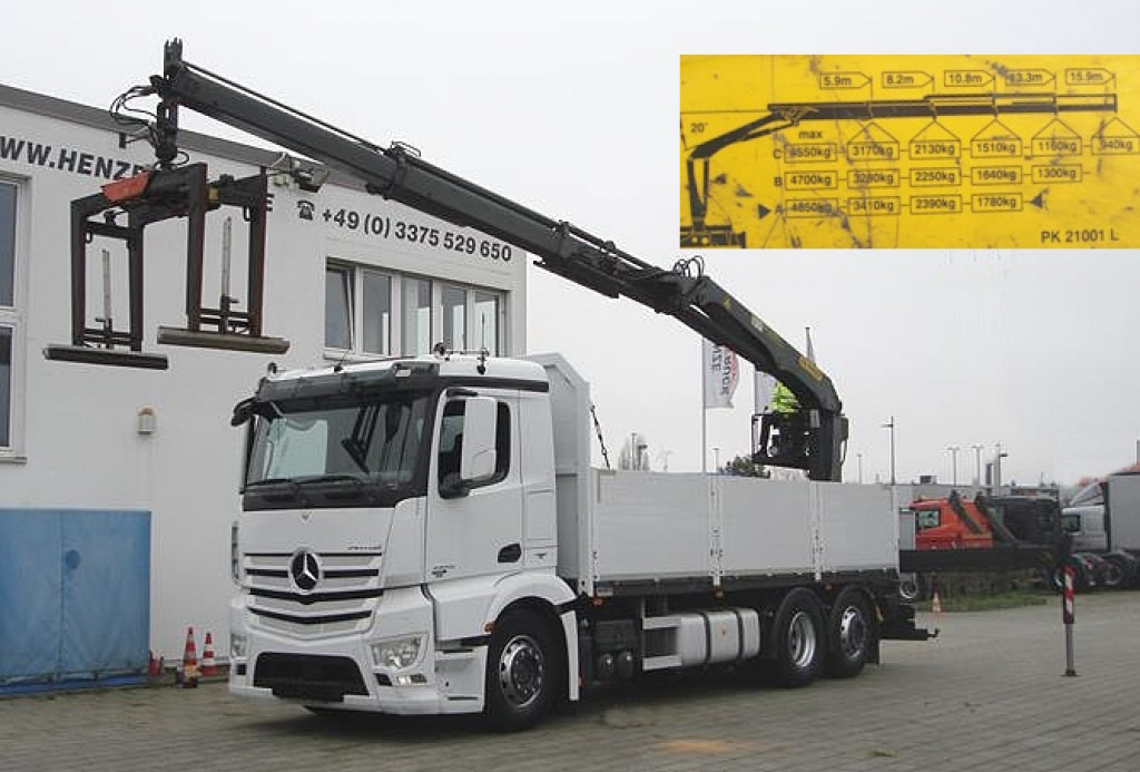 MERCEDES-BENZ Antos 2543 L 6x2 Pritsche Heckkran - Camion plateau, Camion grue: photos 1 MERCEDES-BENZ Antos 2543 L 6x2 Pritsche Heckkran - Camion plateau, Camion grue: photos 1